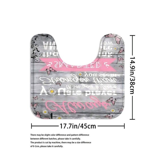 4-Pcs. Inspirational Quotes Shower Curtain Set - Picture 9 of 11